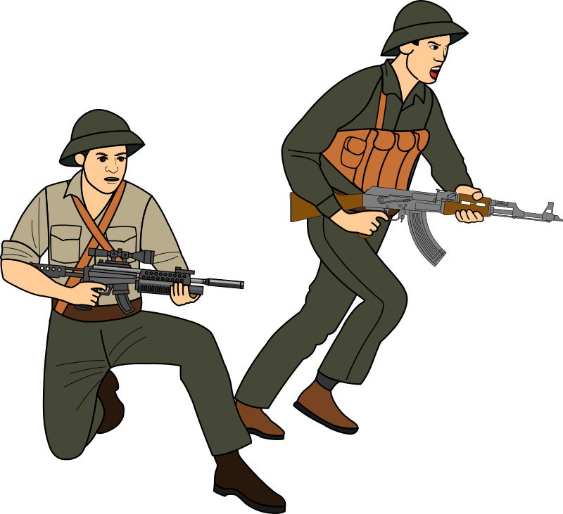 Soldiers in battle - Openclipart