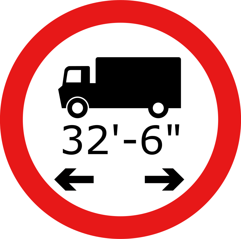 Roadsign Lorry length