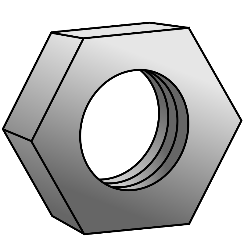 hex nut for bolts (colorized) - Openclipart