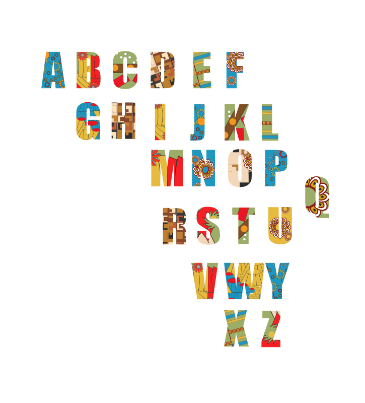 African ethnic abstract alphabet - Openclipart