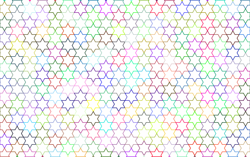 Abstract Stars Geometric Pattern Prismatic No Background