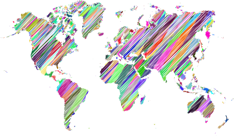 Scribbled World Map Prismatic