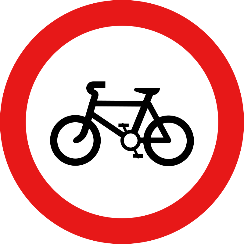 Roadsign no cycles