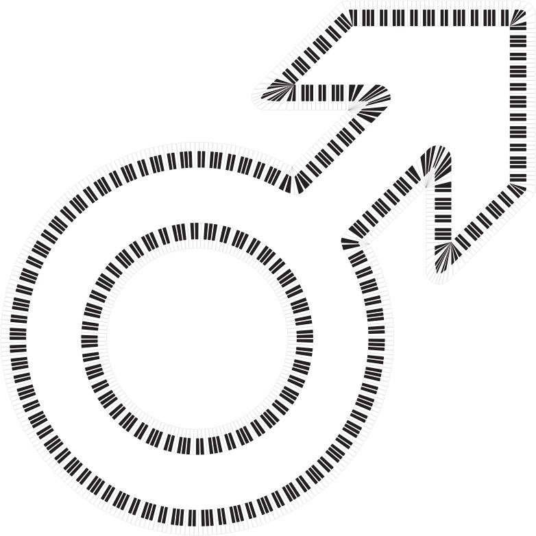 Male Symbol Piano Keys