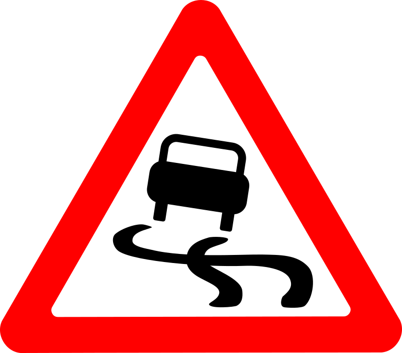 Roadsign slippery