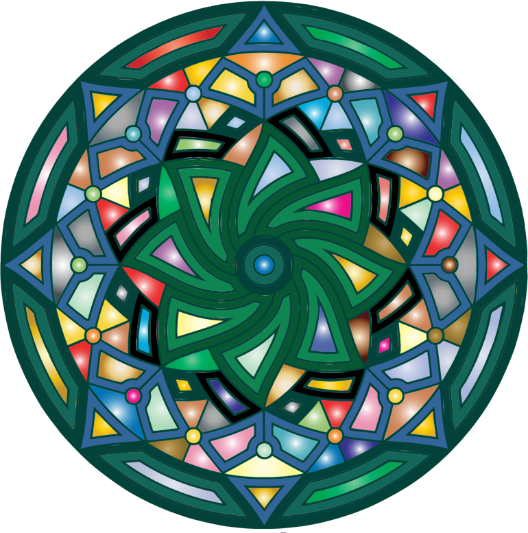 Round Mandala Design Prismatic