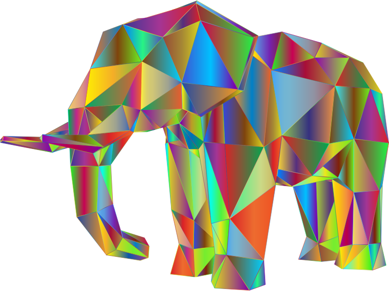 Prismatic Low Poly Elephant