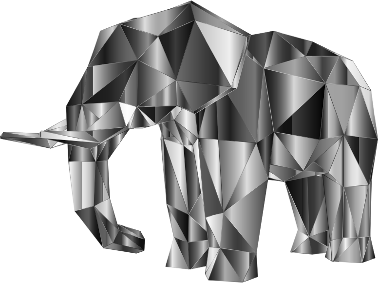 Prismatic Low Poly Elephant 3