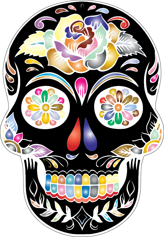 Prismatic Sugar Skull Silhouette By Karen Arnold