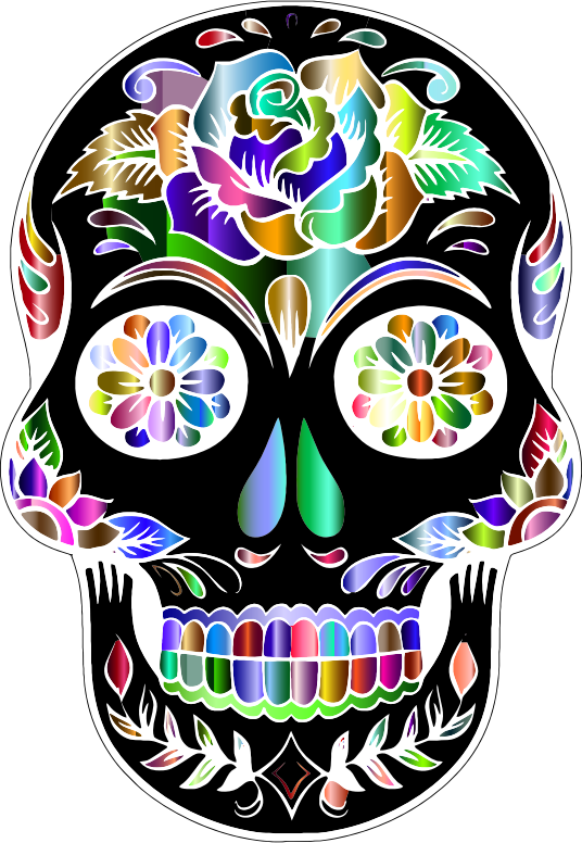 Prismatic Sugar Skull Silhouette By Karen Arnold 2