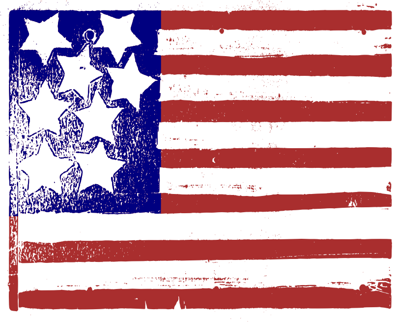 Contorted US Flag - Colour