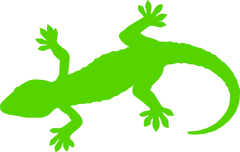 Green Gecko Silhouette