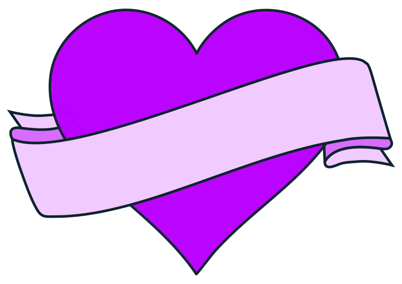 Heart with ribbon banner