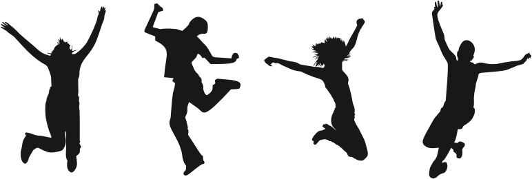 Joy Jumping Silhouette 4 - Openclipart