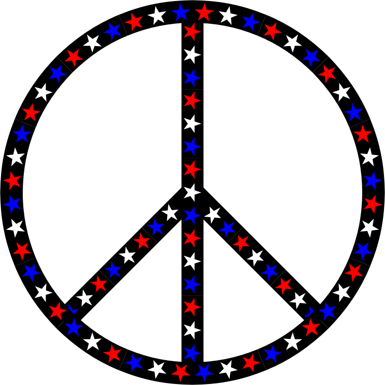 Red White Blue Peace Sign