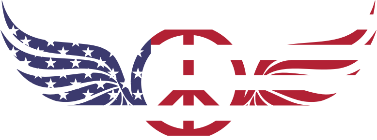 American Peace Sign With Wings