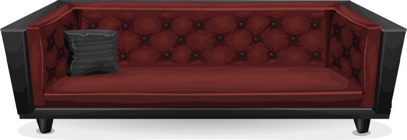 Dark red sofa from Glitch