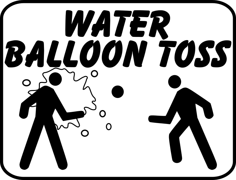 water balloon toss sign