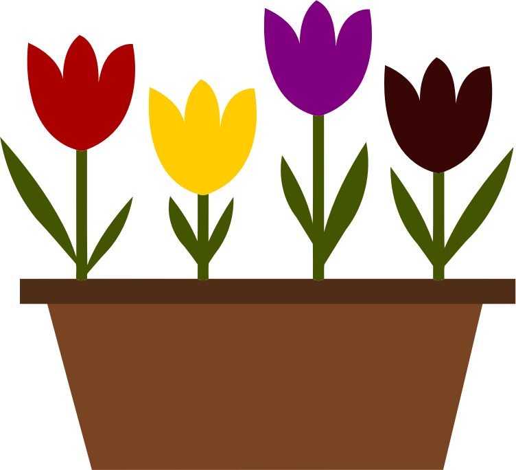 Potted tulips vectorized