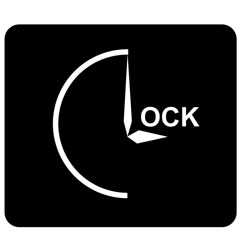 Clock Logo with Text Minimal