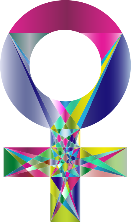 Prismatic Geometric Female Sign