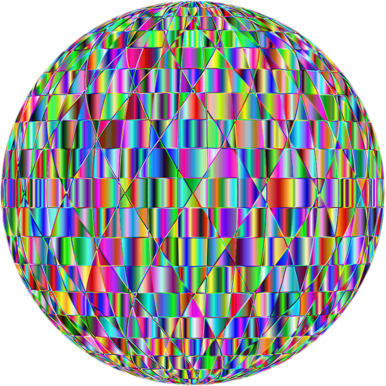 Prismatic Abstract Geometric Sphere Enhanced