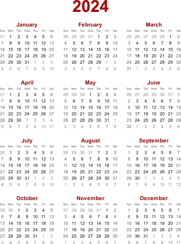 2024 Calendar Openclipart - Gambaran