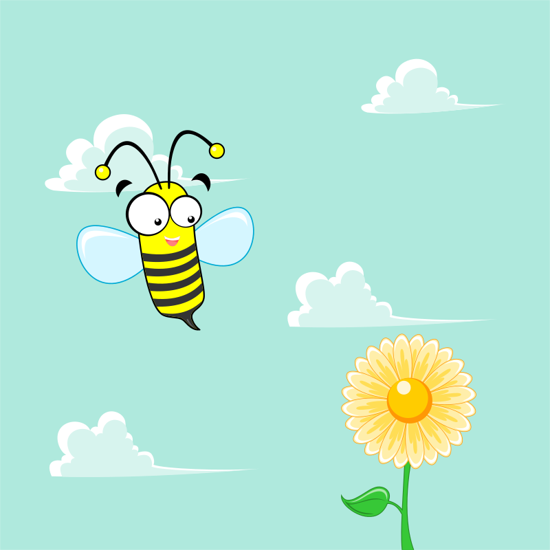 bee flying on the flower