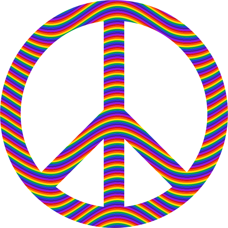 Rainbow Waves Peace Sign