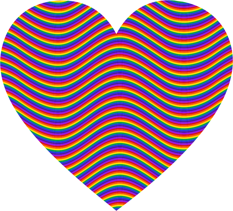 Rainbow Waves Heart