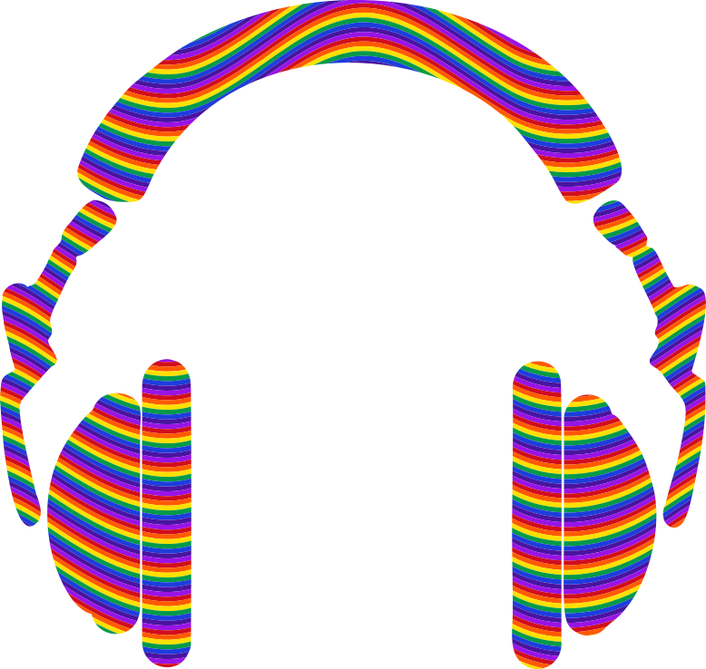 Rainbow Waves Headphones