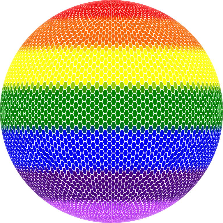 Hexagonal Mosaic Rainbow Sphere