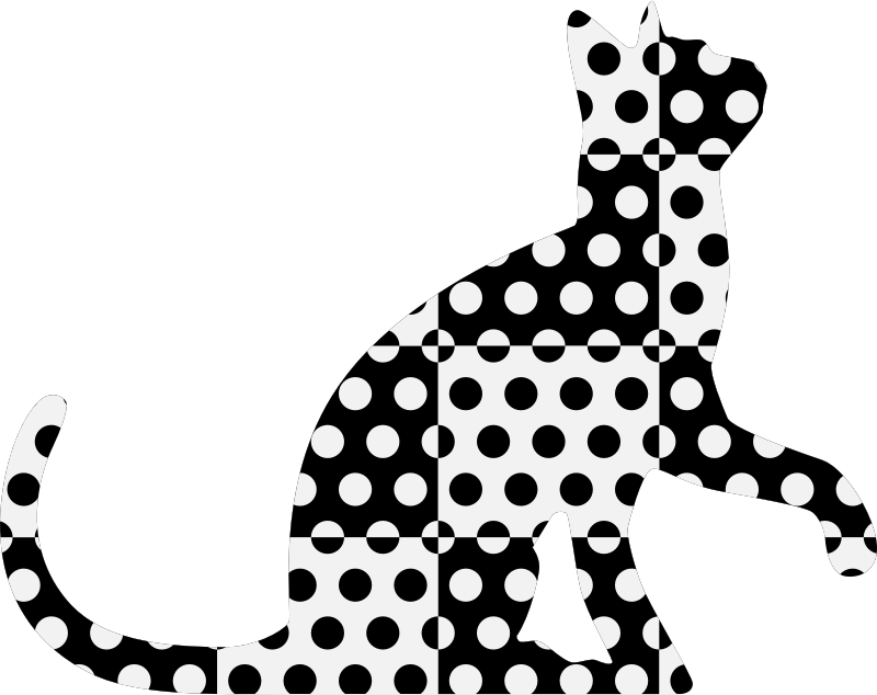 Chequered dotted cat (no background)