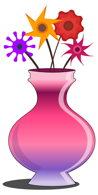 Flower vase pink with flowers