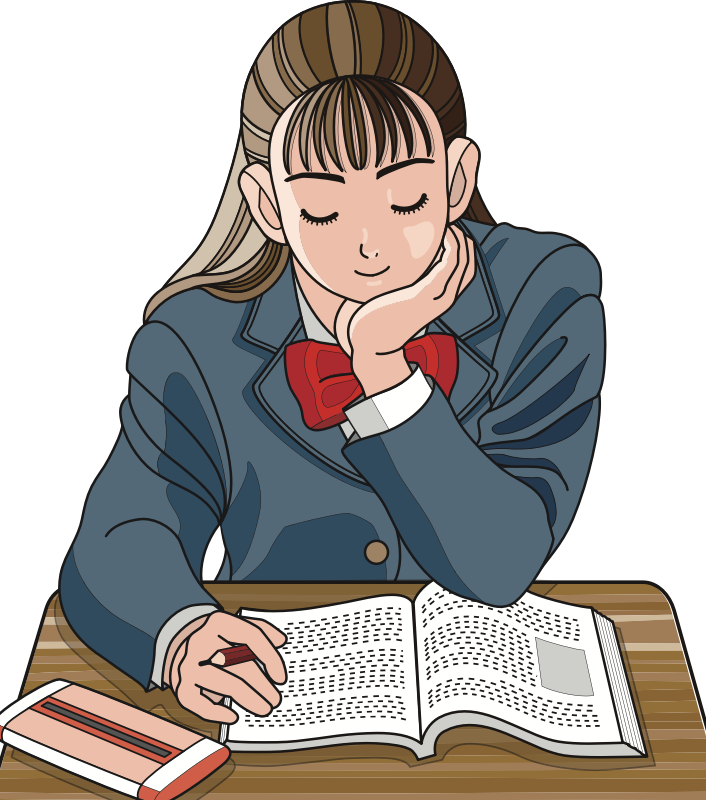 Schoolgirl Studying