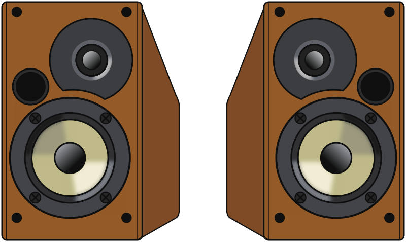 Pair of wooden speakers