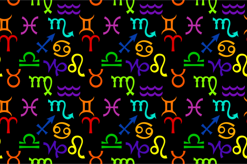 Zodiac pattern (black background)