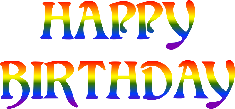 Happy birthday rainbow typography