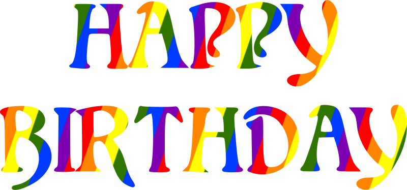 Happy birthday rainbow typography 3 - Openclipart