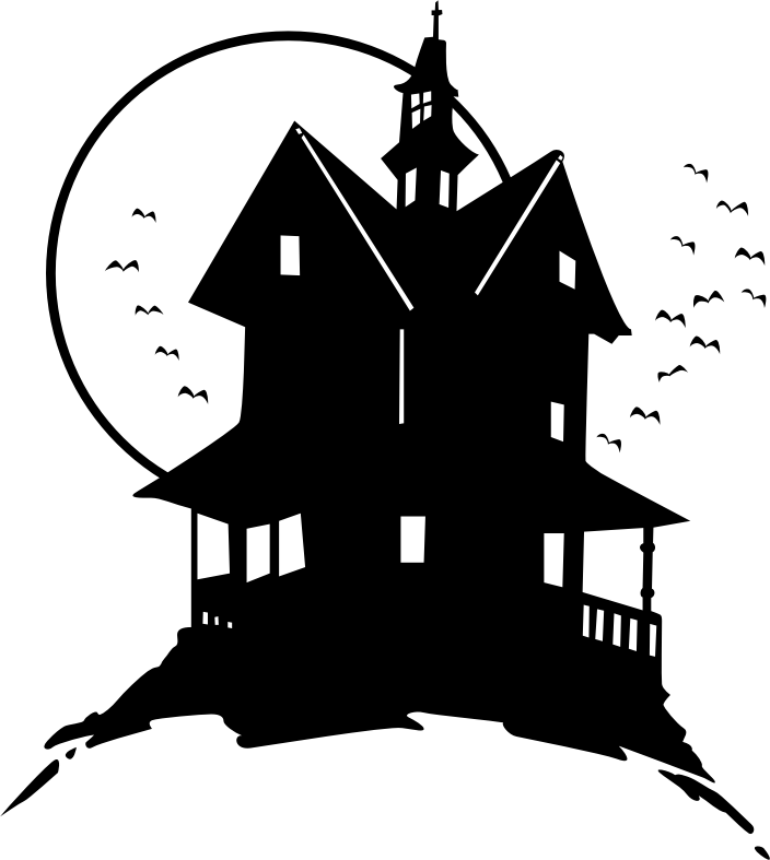 haunted house on the hill - Openclipart