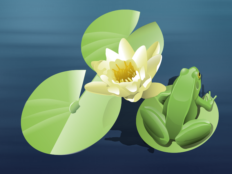 frog on a lily pad (animated) - Openclipart