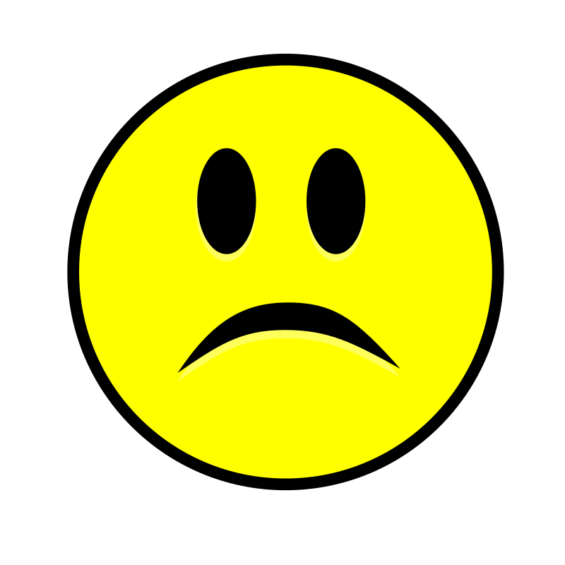Sad smiley simple yellow - Openclipart