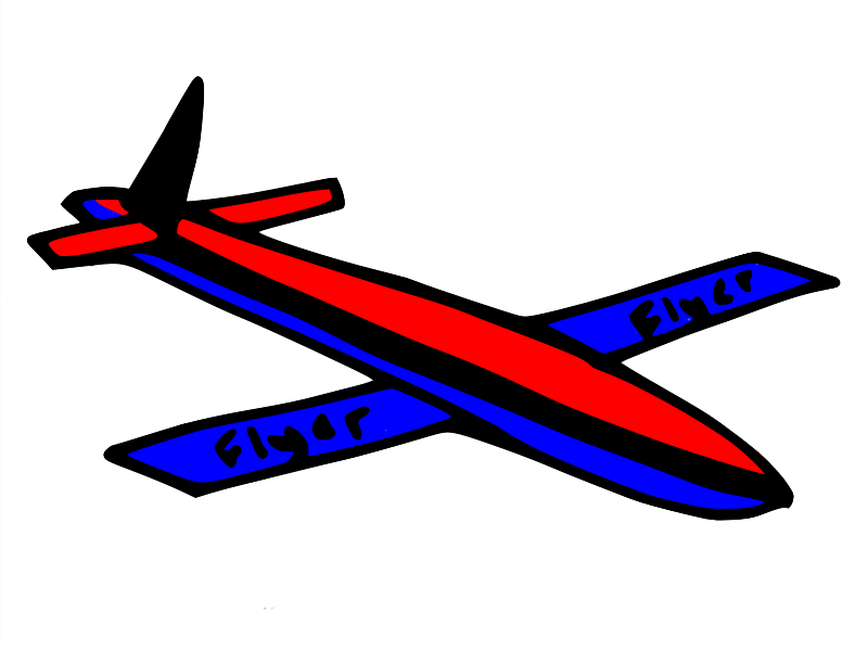 Airplane Red and Blue 