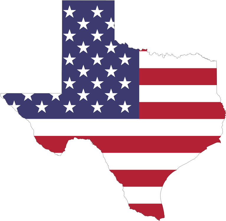 Texas American Flag Map