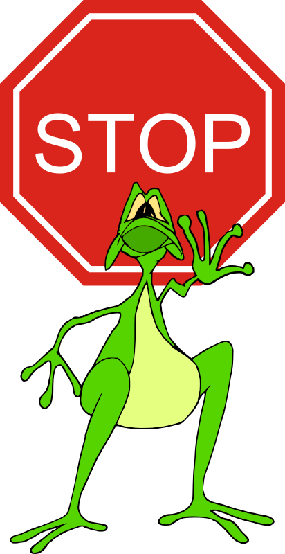 Stop Sign And Frog