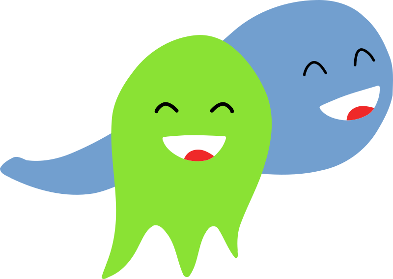 Two smiling ghosts
