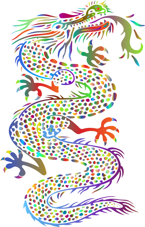 Chromatic Asian Dragon No Background