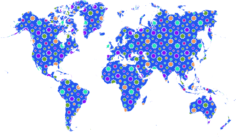 Cute Floral World Map Variation 2