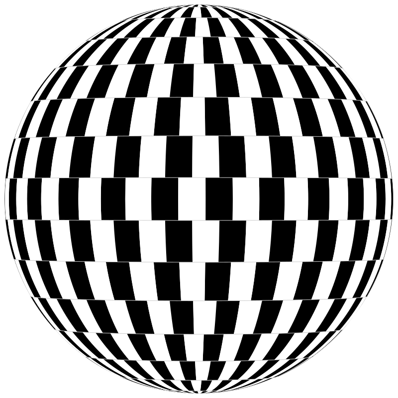 Checkerboard Optical Illusion Sphere