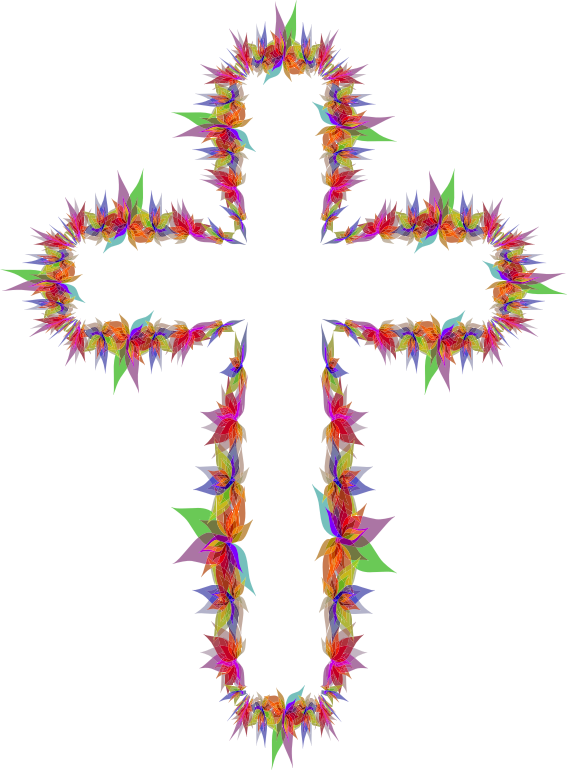 Abstract Flowers Cross